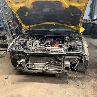 Front-end teardown on a project car